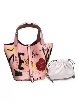 Theresa Leather Bag Graffiti Pink
