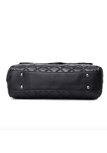 Adele Leather Shoulder Tote Bag Black