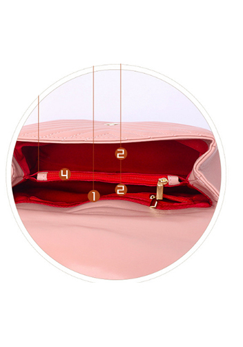 Yvonne Lambskin Medium Flap Bag Pink