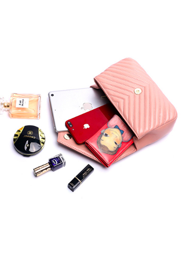 Yvonne Lambskin Medium Flap Bag Pink