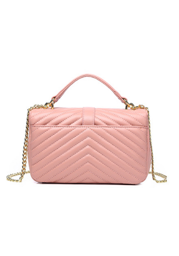 Yvonne Lambskin Medium Flap Bag Pink