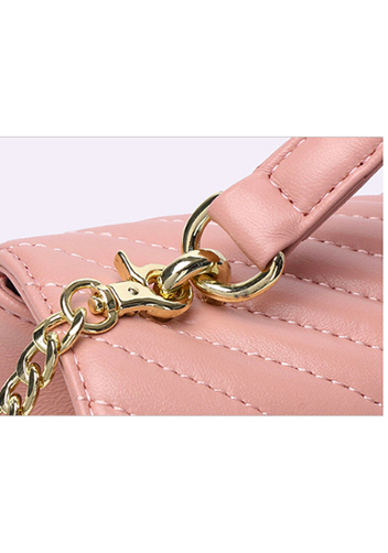 Yvonne Lambskin Medium Flap Bag Pink