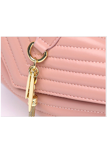 Yvonne Lambskin Medium Flap Bag Pink