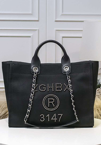 Alison Beach Shopping Large Tote Black