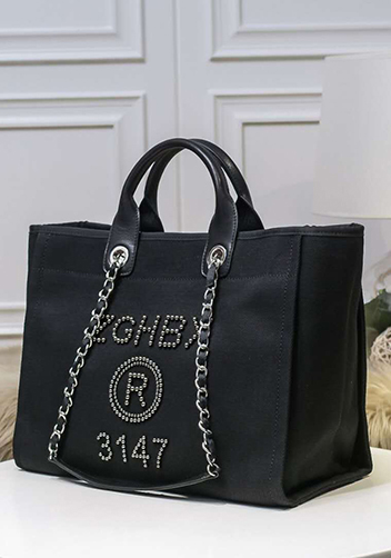 Alison Beach Shopping Large Tote Black