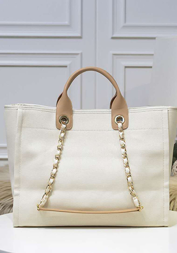 Alison Beach Shopping Large Tote Cream