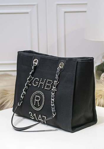 Alison Beach Shopping Medium Tote Black