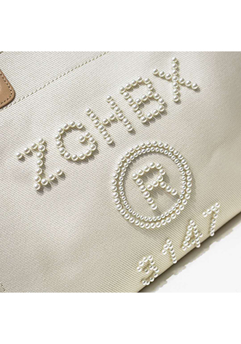 Alison Beach Shopping Medium Tote Cream