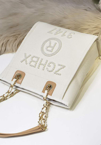 Alison Beach Shopping Small Tote Cream