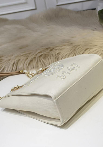 Alison Beach Shopping Small Tote Cream