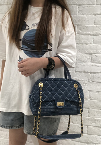 Denim Bowling Medium Bag