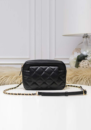 Marisela Leather Shoulder Medium Bag Black