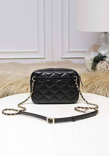 Marisela Leather Shoulder Medium Bag Black