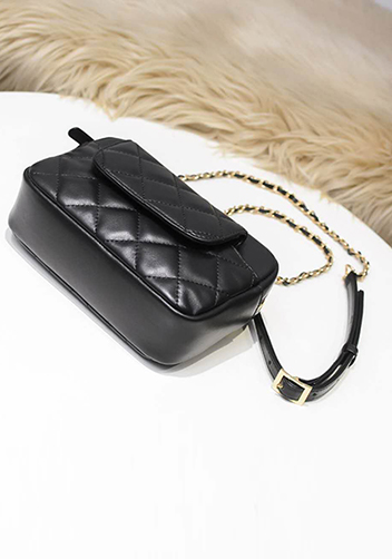 Marisela Leather Shoulder Medium Bag Black