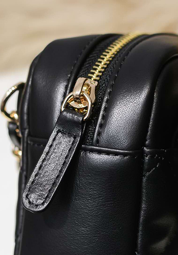Marisela Leather Shoulder Medium Bag Black