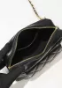 Marisela Leather Shoulder Medium Bag Black