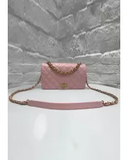 Adele Chain Leather Shoulder Bag Pink