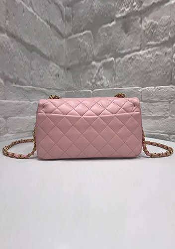 Adele Chain Leather Shoulder Bag Pink