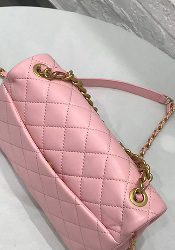 Adele Chain Leather Shoulder Bag Pink
