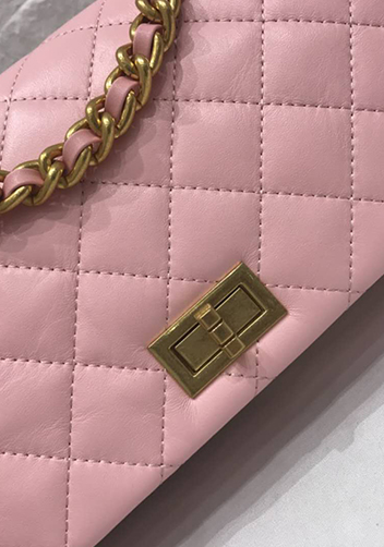 Adele Chain Leather Shoulder Bag Pink