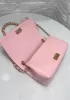 Adele Chain Leather Shoulder Bag Pink