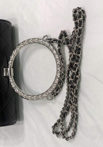 Adele Circle Leather Shoulder Bag Black