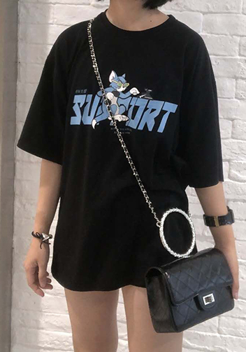 Adele Circle Leather Shoulder Bag Black