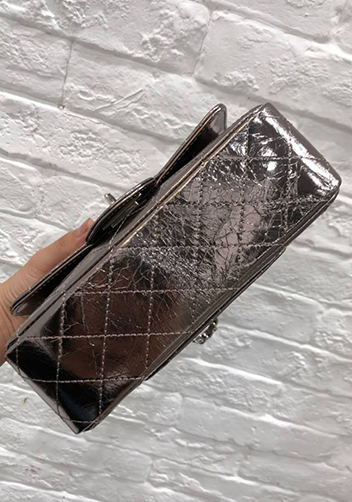 Adele Circle Leather Shoulder Bag Sliver