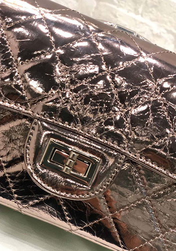 Adele Circle Leather Shoulder Bag Sliver