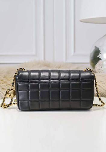 Adele Ice Cubes Leather Shoulder Bag Black