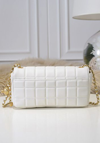 Adele Ice Cubes Leather Shoulder Bag White