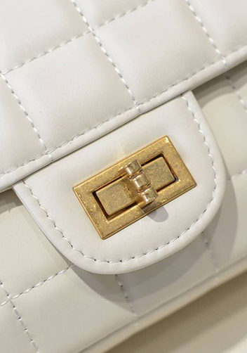 Adele Ice Cubes Leather Shoulder Bag White