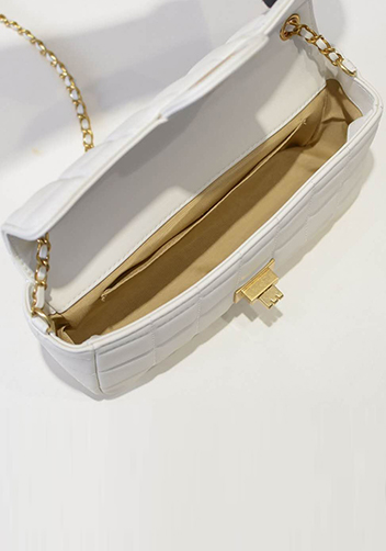 Adele Ice Cubes Leather Shoulder Bag White