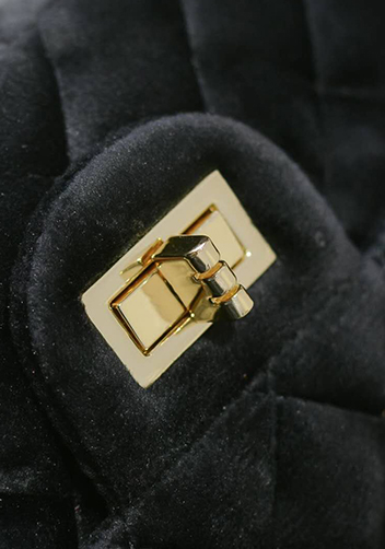 Adele Velvet Shoulder Bag Black