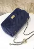 Adele Velvet Shoulder Bag Blue