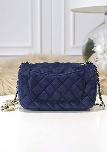 Adele Velvet Shoulder Bag Blue