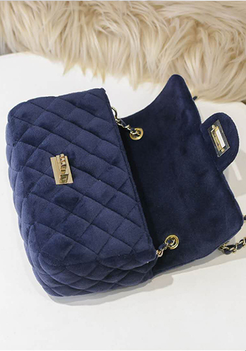 Adele Velvet Shoulder Bag Blue