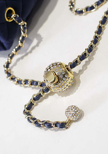 Adele Velvet Shoulder Bag Blue