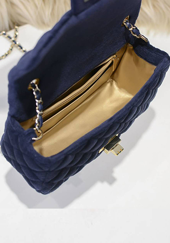 Adele Velvet Shoulder Bag Blue