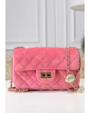 Adele Velvet Shoulder Bag Pink