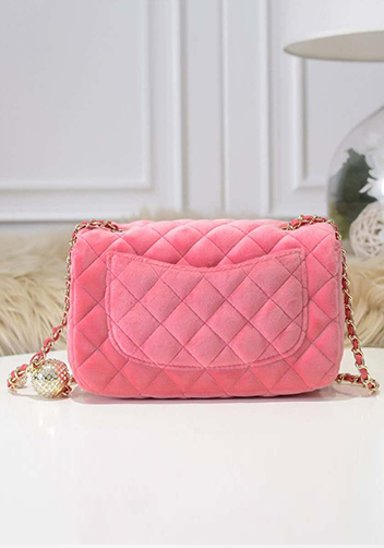 Adele Velvet Shoulder Bag Pink