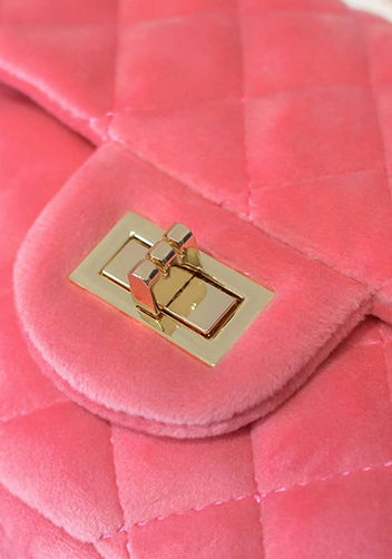 Adele Velvet Shoulder Bag Pink