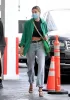 Mia Leather Chain Medium Shoulder Bag Green