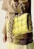Mia Leather Chain Medium Shoulder Bag Yellow