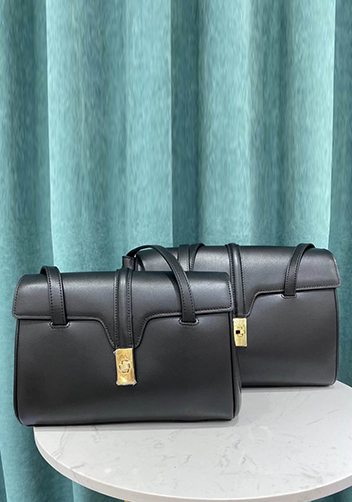 Shimanne Large Soft and Smooth Calfskin Leather Black