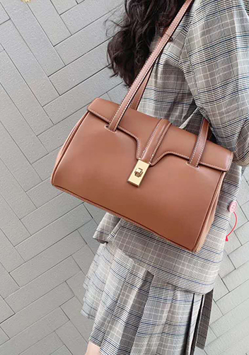 Shimanne Large Soft and Smooth Calfskin Leather Camel