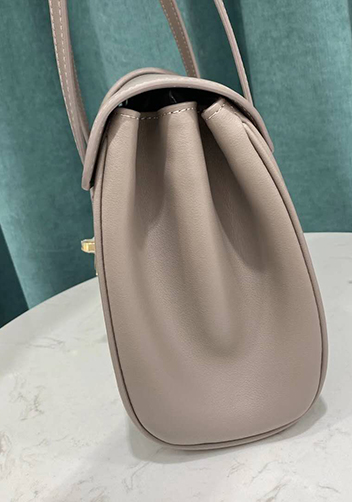 Shimanne Large Soft and Smooth Calfskin Leather Grey