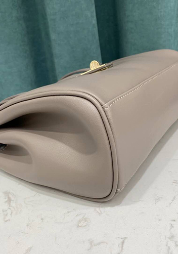 Shimanne Large Soft and Smooth Calfskin Leather Grey