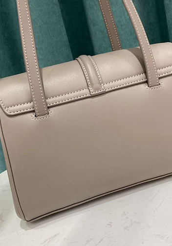 Shimanne Large Soft and Smooth Calfskin Leather Grey