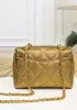 Claire Leather Shoulder Bag Gold